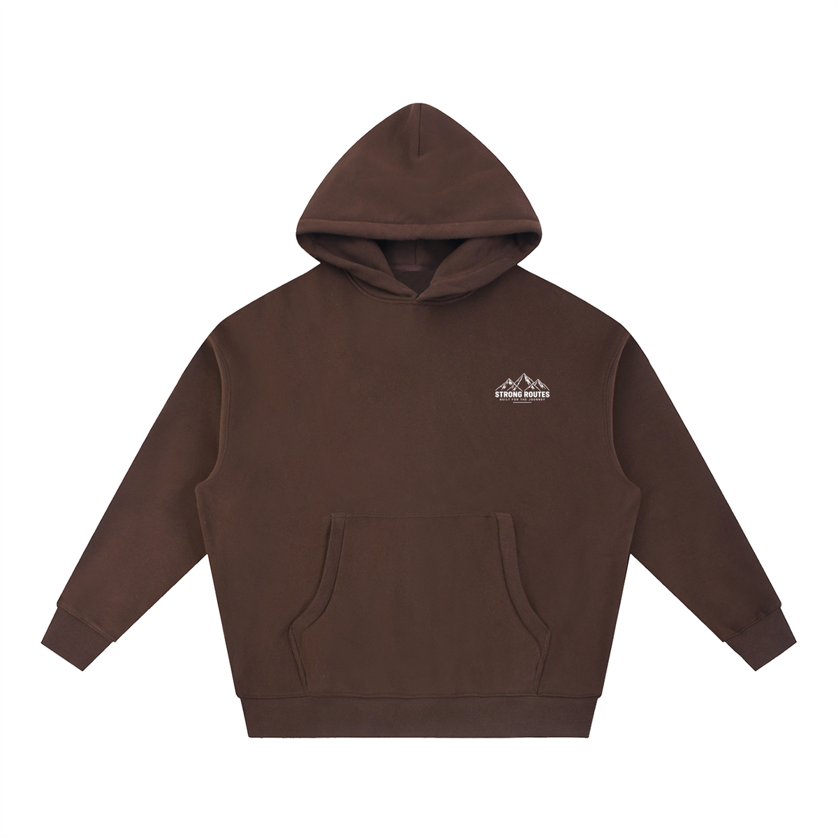 Mountain Graphic Oversized Boxy Fit Fleece Hoodie | Strong Routes
