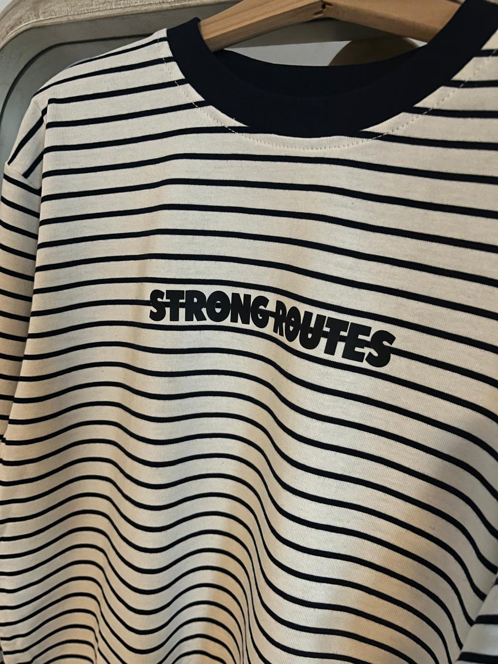 Striped Long Sleeve Top – White & Black