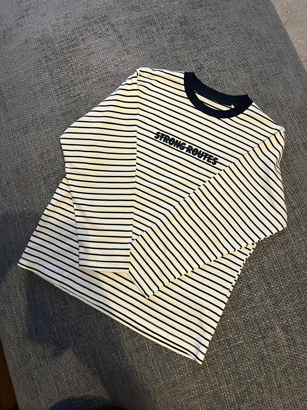 Striped Long Sleeve Top – White & Black