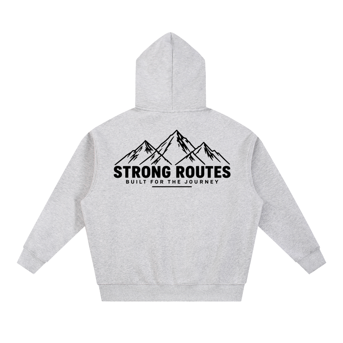 Mountain Graphic Oversized Boxy Fit Fleece Hoodie | Strong Routes