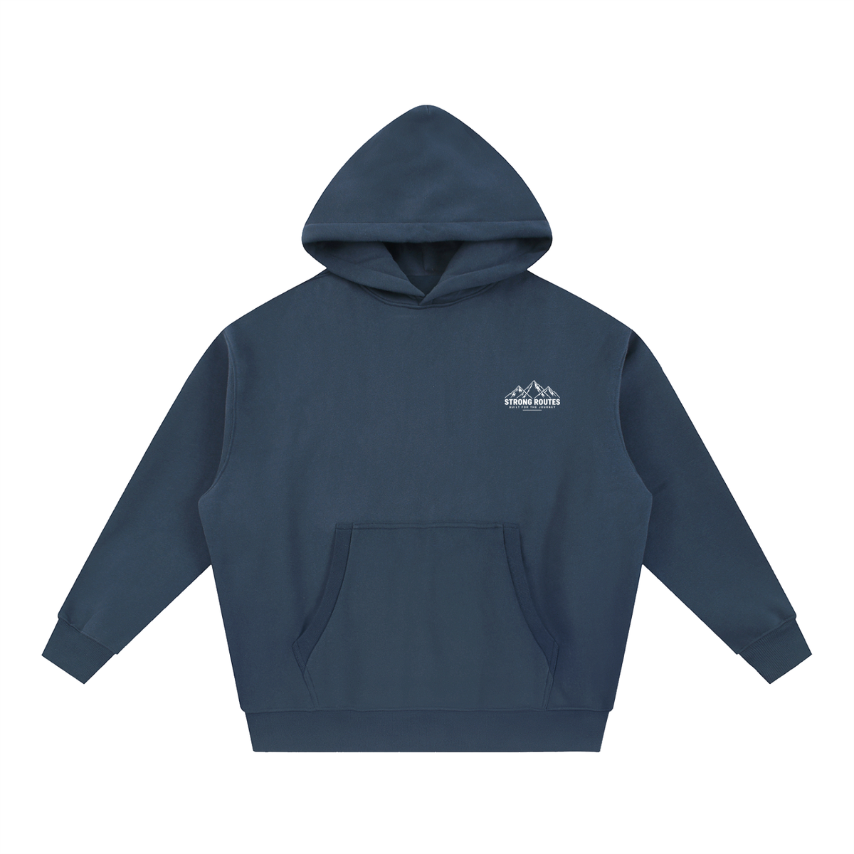 Mountain Graphic Oversized Boxy Fit Fleece Hoodie | Strong Routes