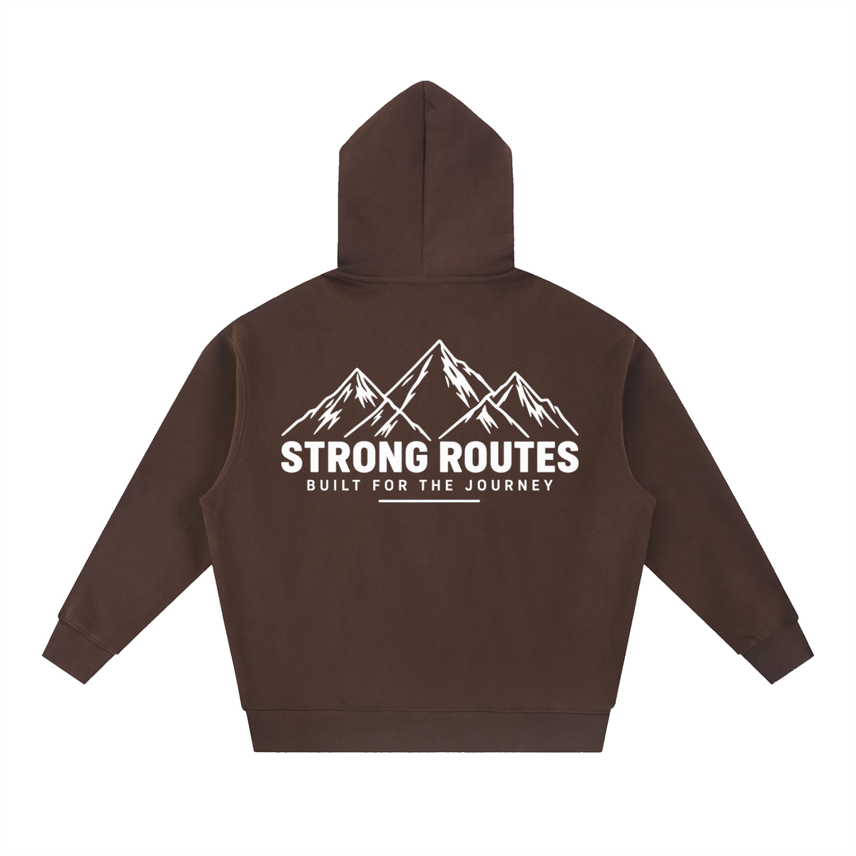 Mountain Graphic Oversized Boxy Fit Fleece Hoodie | Strong Routes