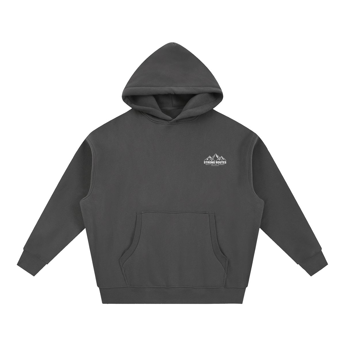 Mountain Graphic Oversized Boxy Fit Fleece Hoodie | Strong Routes