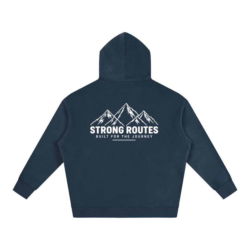 Mountain Graphic Oversize Fleeced Hoodie | Strong Routes