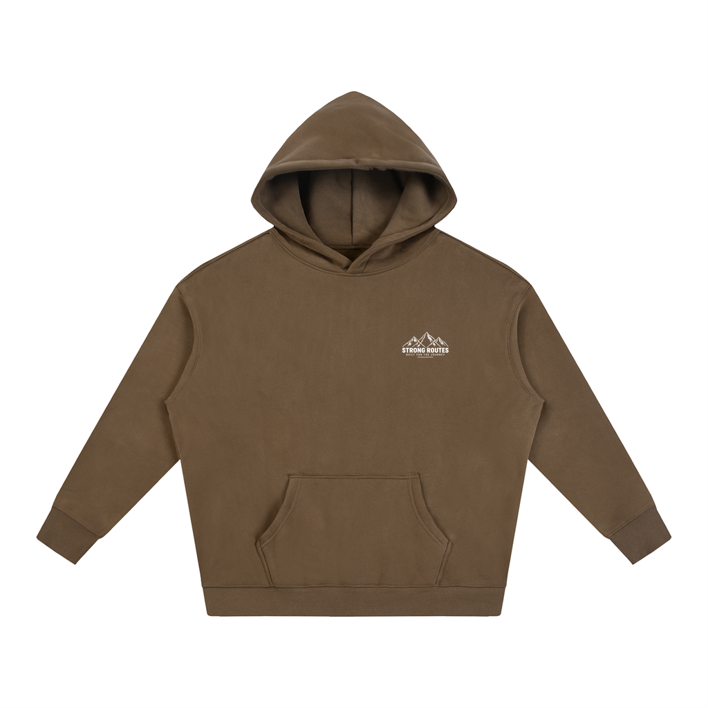 Mountain Graphic Oversize Fleeced Hoodie | Strong Routes