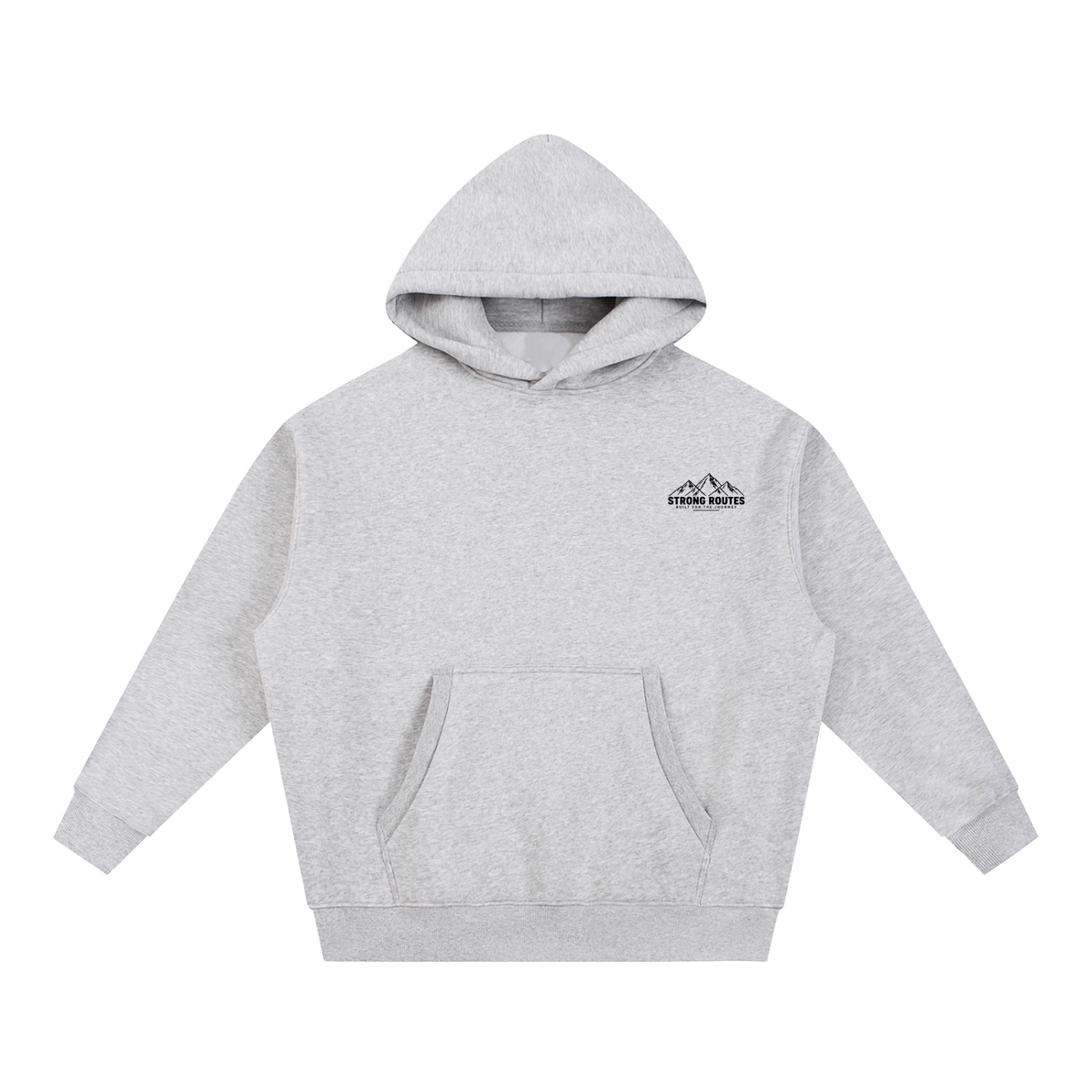 Mountain Graphic Oversized Boxy Fit Fleece Hoodie | Strong Routes