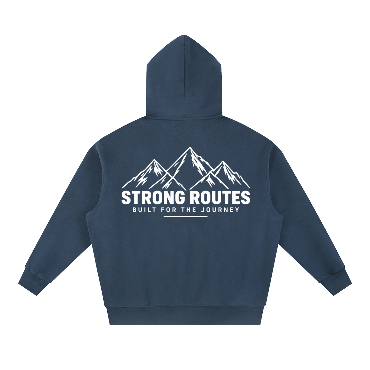 Mountain Graphic Oversized Boxy Fit Fleece Hoodie | Strong Routes