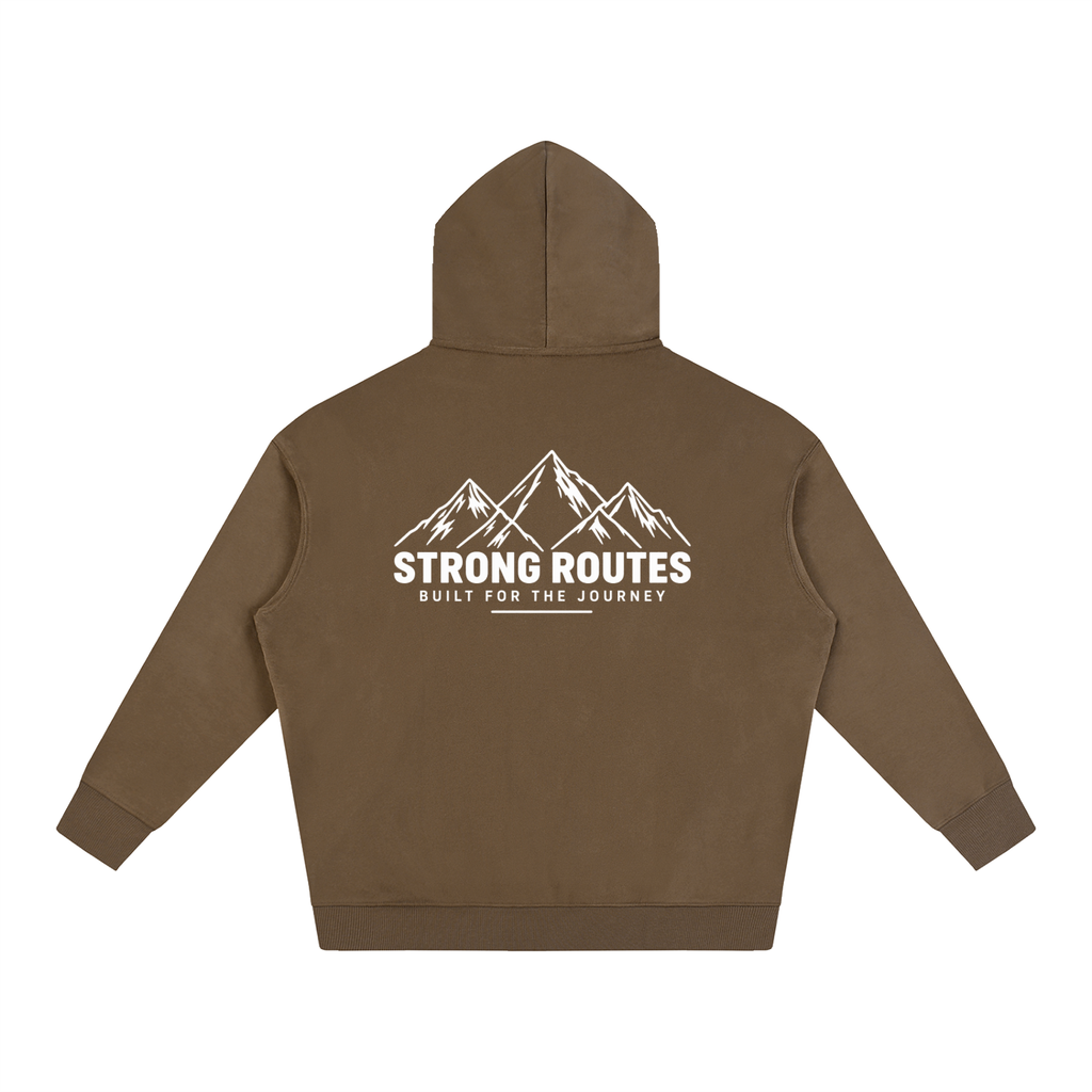 Mountain Graphic Oversize Fleeced Hoodie | Strong Routes