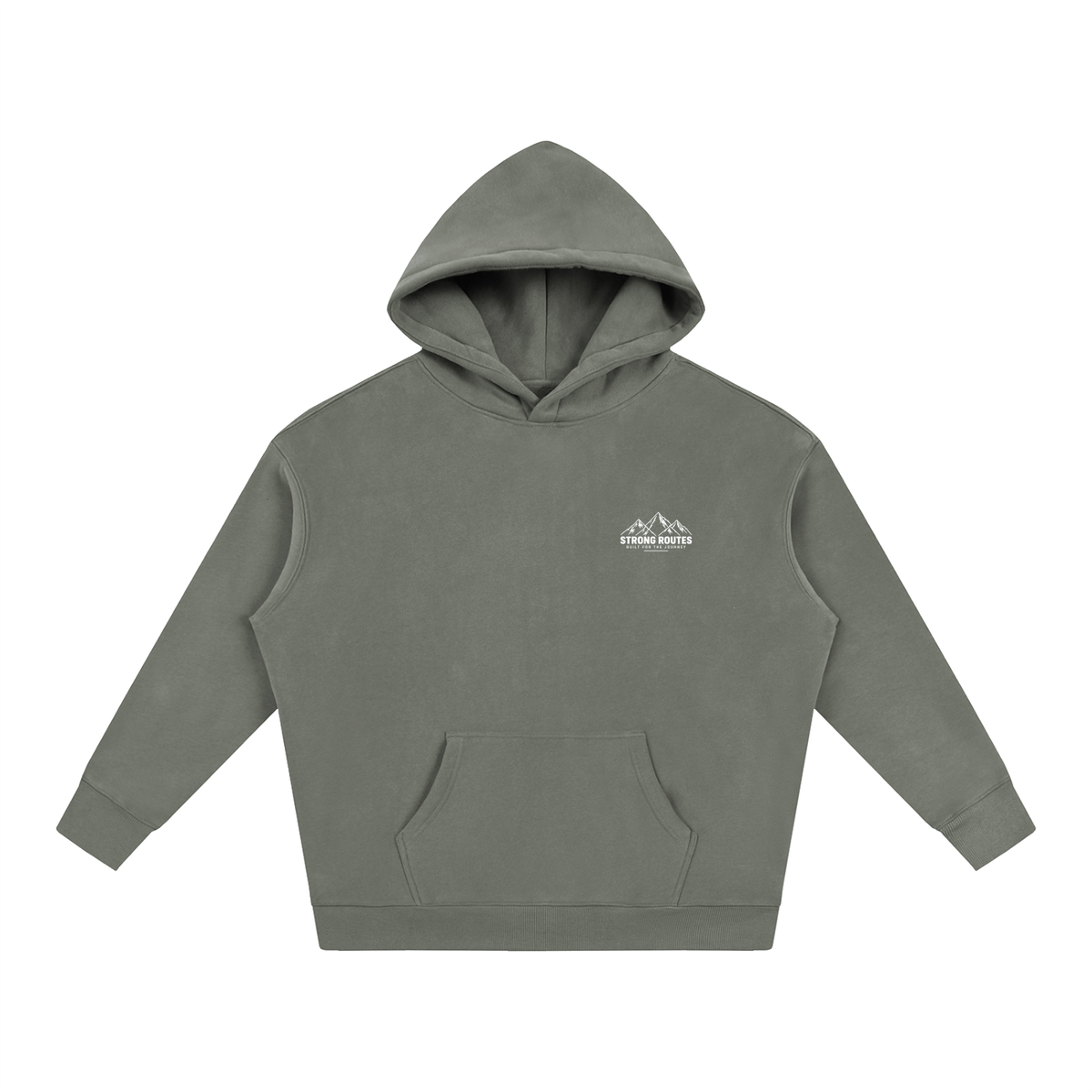 Mountain Graphic Oversize Fleeced Hoodie | Strong Routes