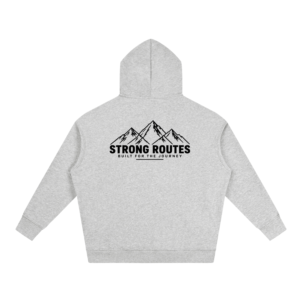 Mountain Graphic Oversize Fleeced Hoodie | Strong Routes