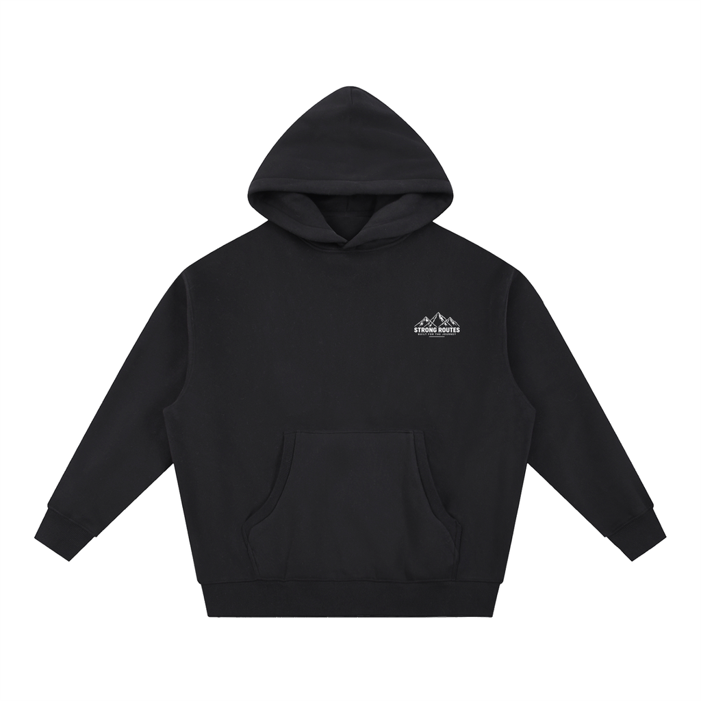 Mountain Graphic Oversized Boxy Fit Fleece Hoodie | Strong Routes