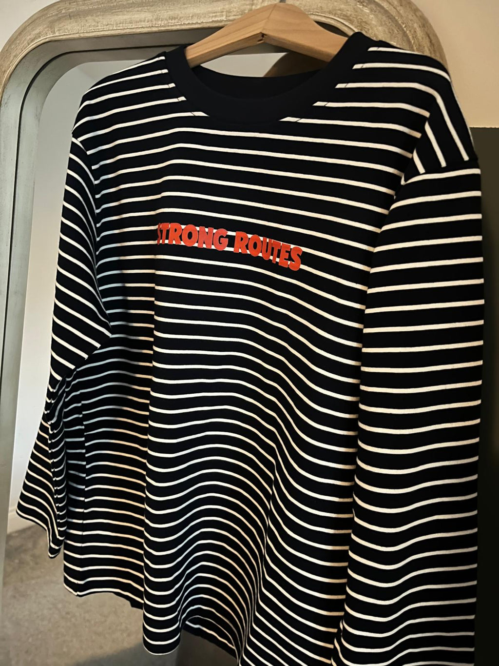 Striped Long Sleeve Top – Black & White
