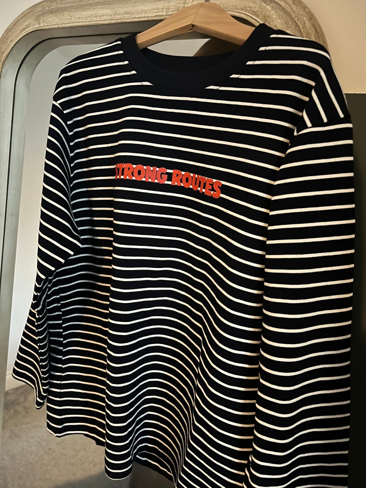 Striped Long Sleeve Top – Black & White