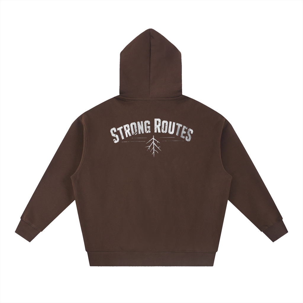 Oversized Boxy Fit Fleece Hoodie | Strong Routes